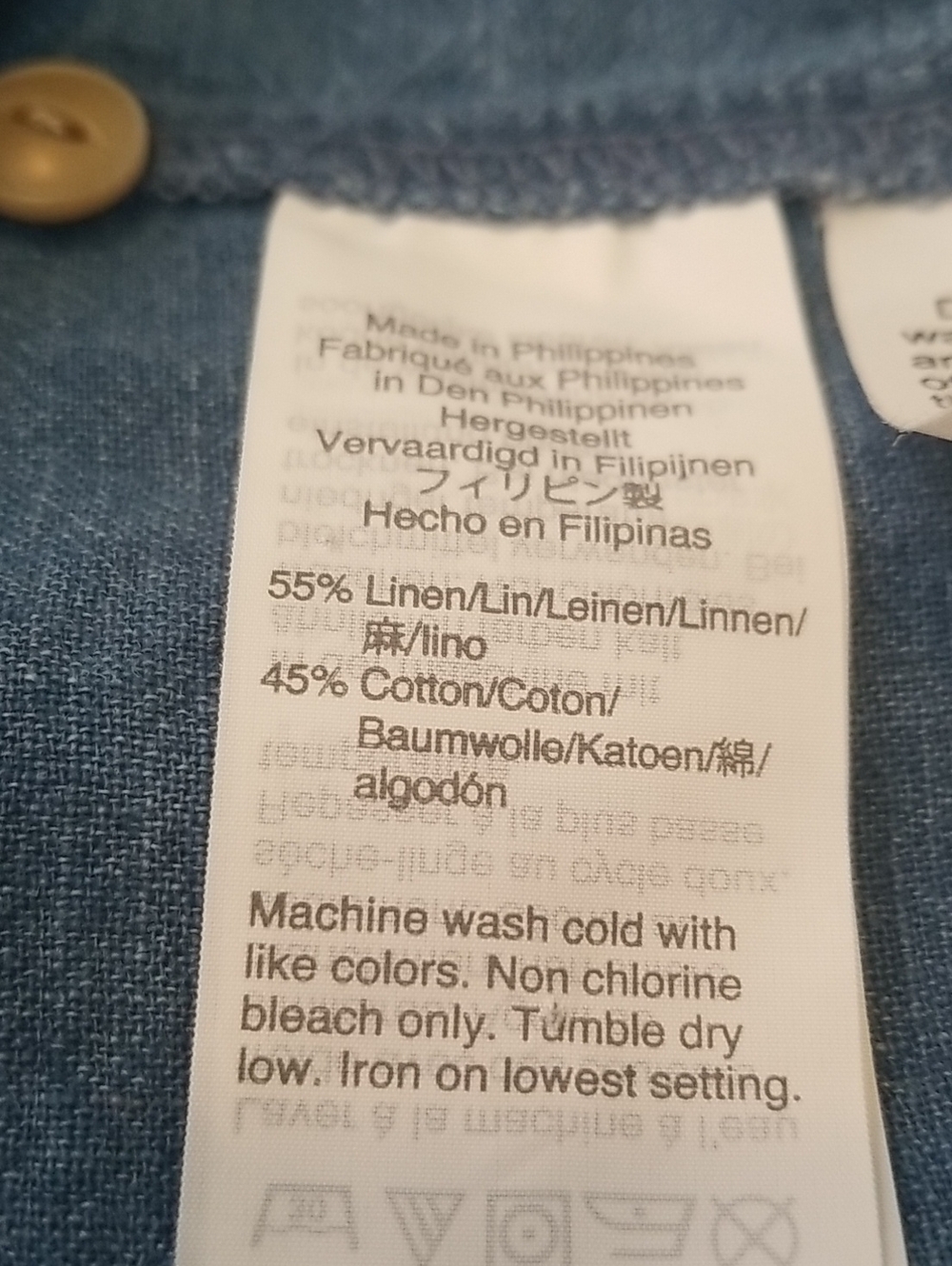 MADEWELL womens Linen/cotton Collared Buttondown Blue shirt Dress size SMALL EUC - Picture 4 of 5